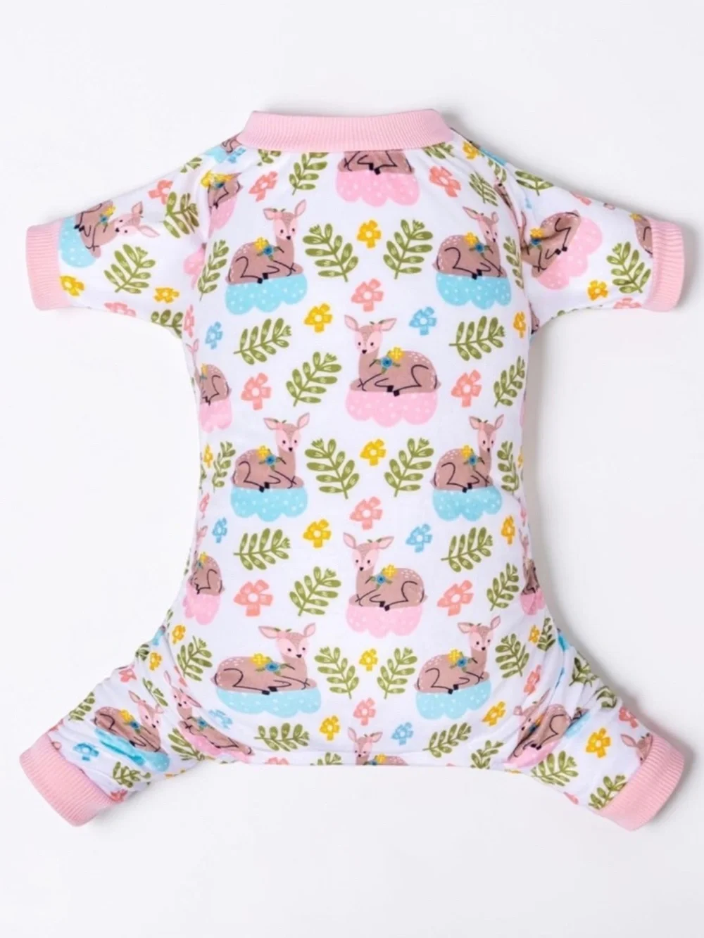 CuteBone Small Dog Pajamas Deer Print Puppy Onesie Soft Pet Jumpsuit NWOT